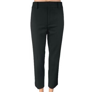 Club Monaco Women's Black Mid Rise Straight Cropped Trouser Dress Pants Size 4